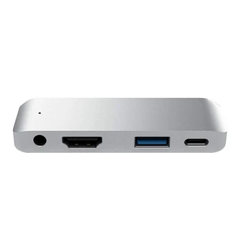

USB C Hub with 3.5Mm o Jack 4K HDMI 5Gbps USB Port 18W Charging Multi Hub for 2018 IPad Tablet Laptop Desktop SmartPhone -Si