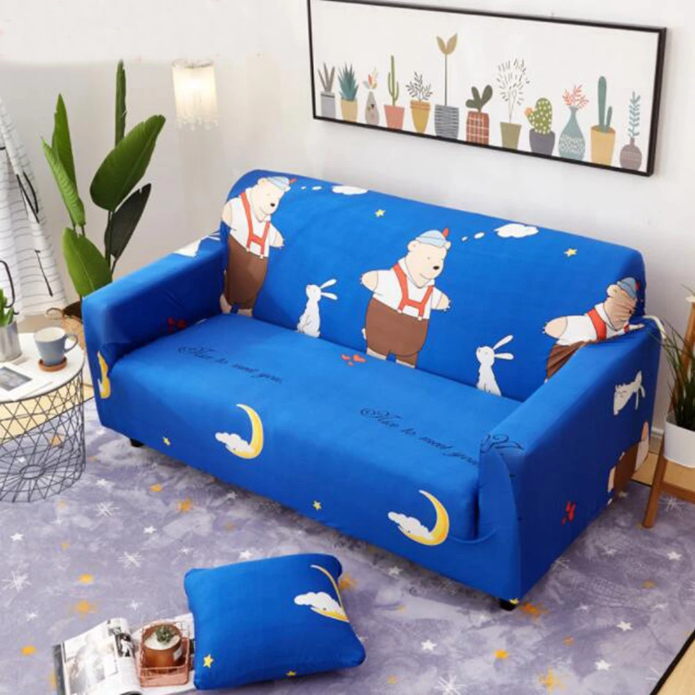 Geometric/ Cartoon Sofa Elastic Stretch Universal Sofa Covers Sectional Throw Couch Corner Cover Cases for Furniture Armchairs