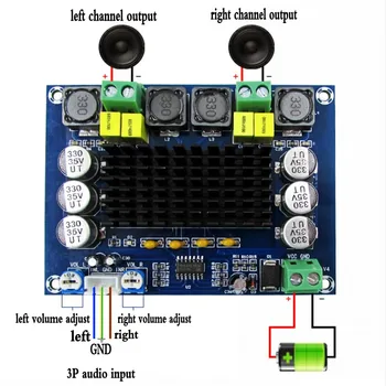 

TPA3116D2 Dual-channel Stereo High Power Digital Audio Power Amplifier Board 2*120W XH-M543