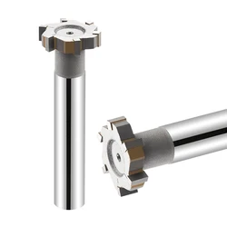 Welded YG8 Alloy T Slot Milling Cutter Tungsten Steel Rough Inserted Straight Shank For Hardness Metal Keyway Endmills Tool