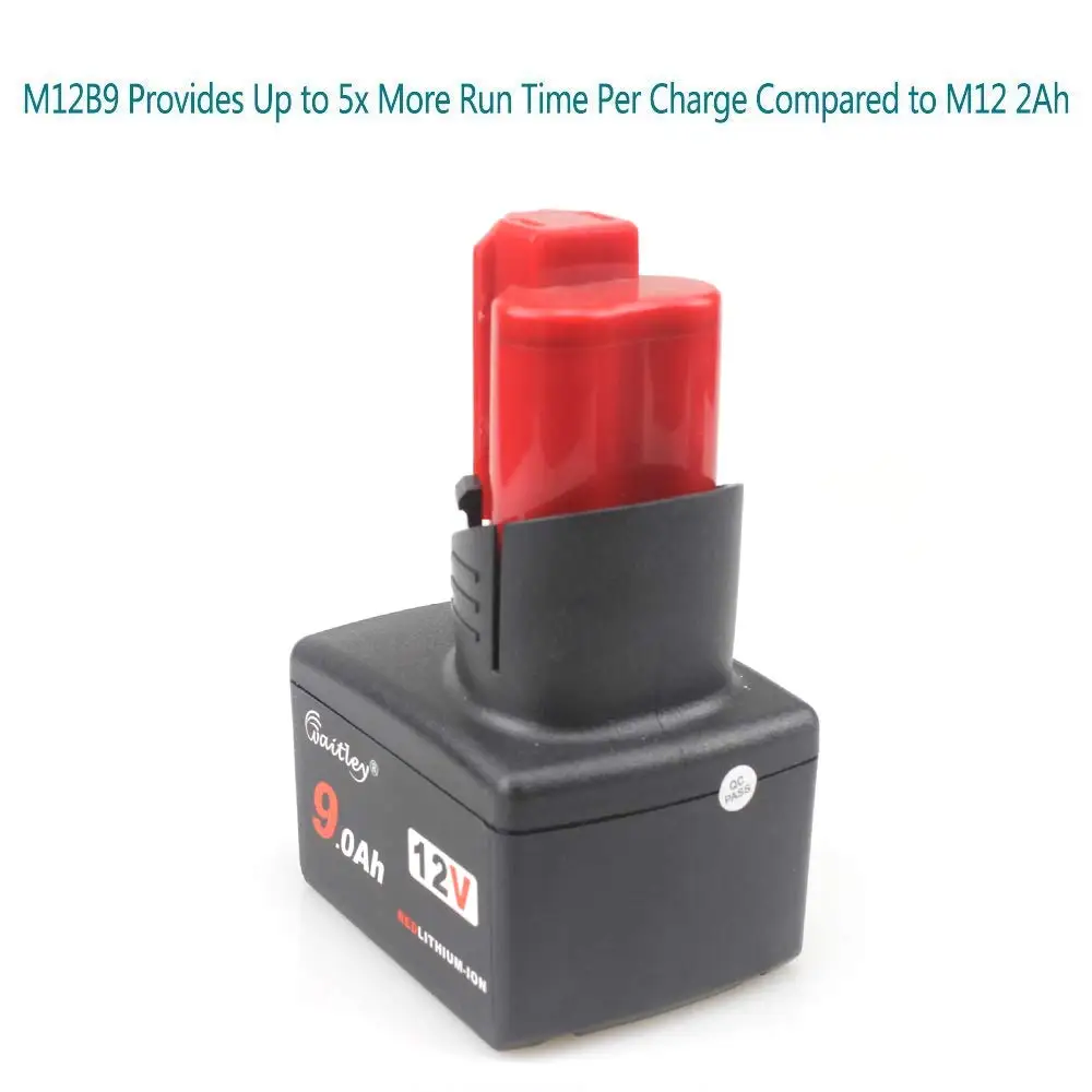 12V 9.0Ah Replacement Battery for Milwaukee M12 12Volt 48-11-2440 48-11-2402 9Ah
