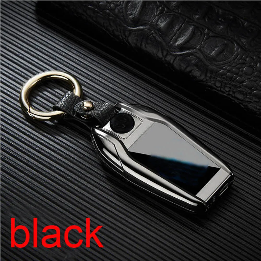 black USB Зажигалка освещение светодиодный экран Ключ Пряжка - Цвет: black