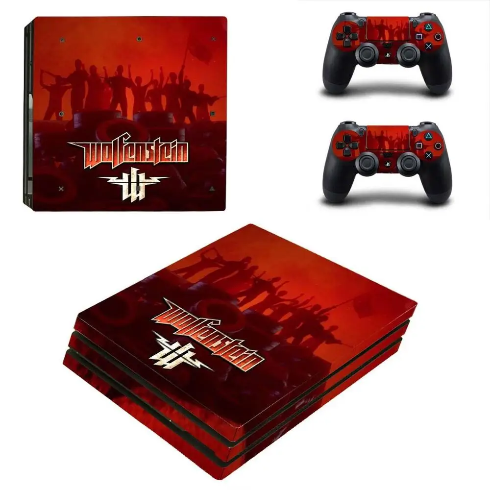YSP4P-2541 Wolfenstein: Youngblood PS4 Pro стикер s PS 4 Play станция 4 Pro виниловые наклейки на кожу Decas Обложка Pegatinas Adesivos для playstation 4 Pro консоль и контроллер - Цвет: YSP4P-2541