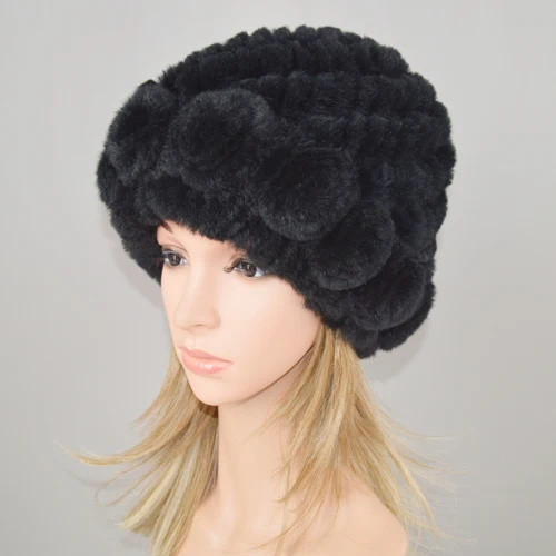 Venta Caliente натуральный Rex Conejo Pelo Sombrero Mujer Hecho A Mano Kina Boinas Para Mujer Gorro Mujer - Цвет: color18