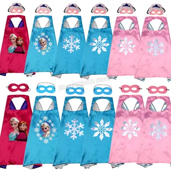 

Cloak with Mask Children's Cartoon Frozen Series Double-Layer Halloween Superman Cloak Cosplay Aisha Anna Girls Birthday Gifts