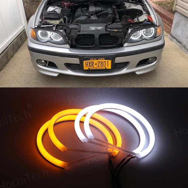 Faro halógeno para coche, kit de luces Led de Ojos de Ángel, excelente  iluminación Ultra brillante DRL, para BMW Serie 3 E46 sedán facelift  2001-2005 - AliExpress