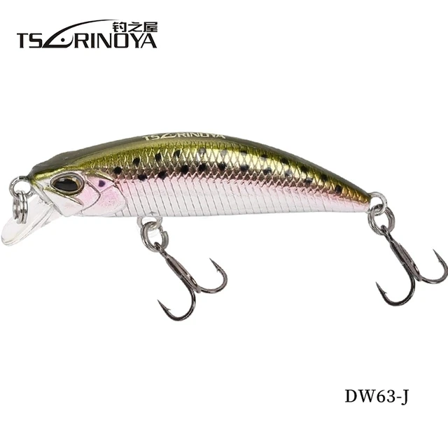 DW63 1pc J TSURINOYA Тонущая мини приманка-гольян 50 мм5г рыболовные жесткие приманки с подвижными стальными шариками Реалистичные 3D рыбные глаза - Цвет: DW63 1pc J