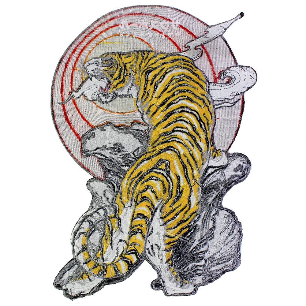 Toppa termoadesiva grande a forma di tigre, 19 cm x 20