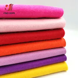 Set of 7 Soft Felt Fabric Rolls - 20x90cm Non-Woven Sheets for DIY Crafts & Sewing Projects (1.4mm Thick) (Pink Red Series)