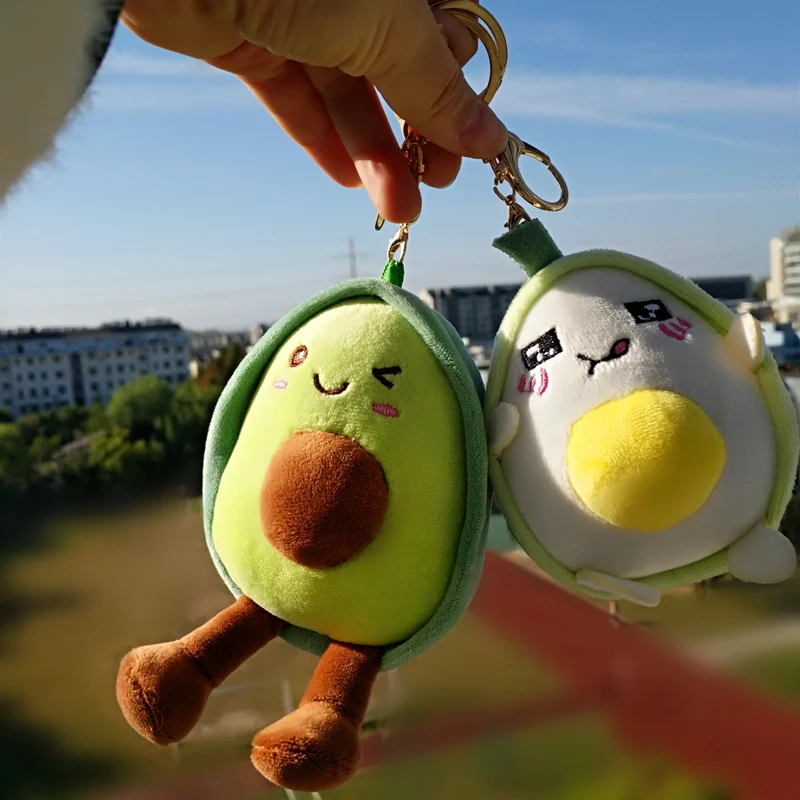 12 см Kawaii Плюшевые Брелок Плюшевый авокадо игрушки мягкие Фруктовые Куклы авокадо цепочка для ключей куклы сумка украшение кольцо для ключей игрушки