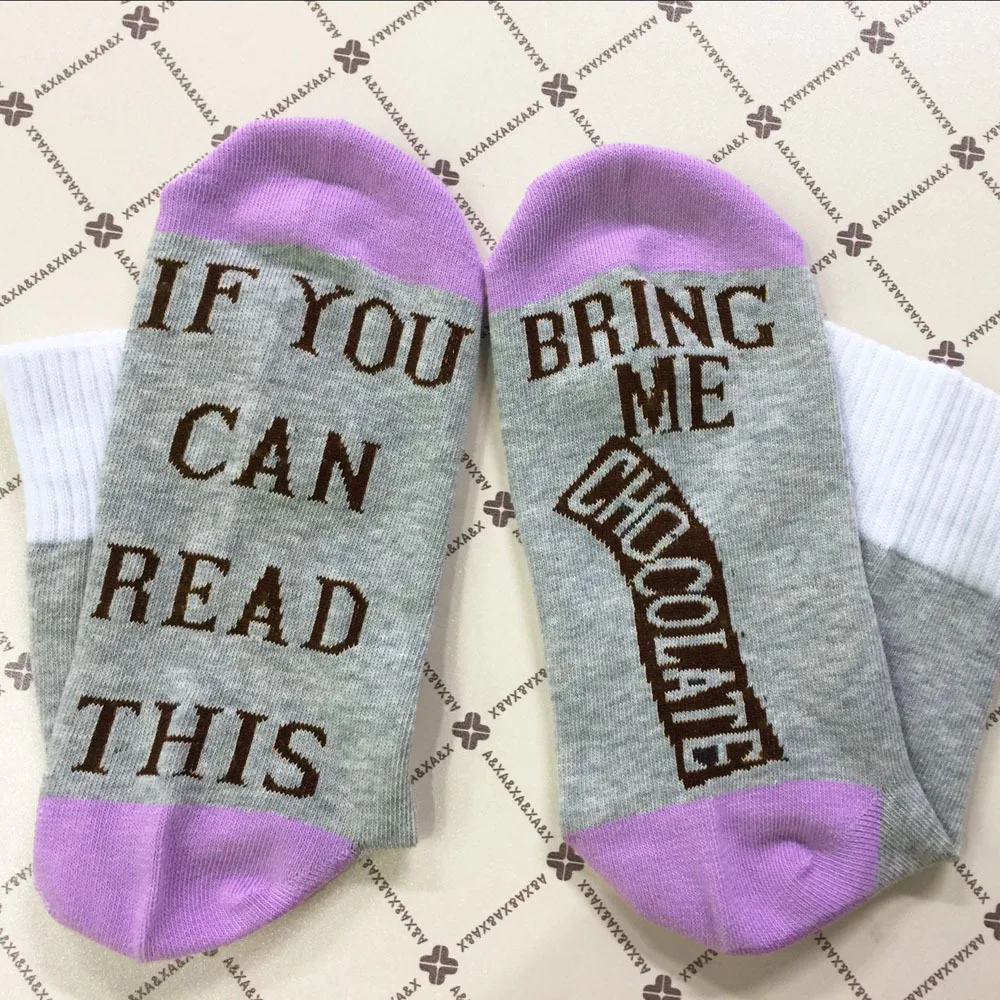 С надписью «If You Can Read This с надписью Bring Me The шоколад AliExpress Горячая носков