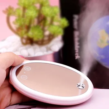 

Cold Spray Beauty Hydrating Instrument Usb Charging Nano Spray Instrument With Led Makeup Mirror Steam Face Humidifier