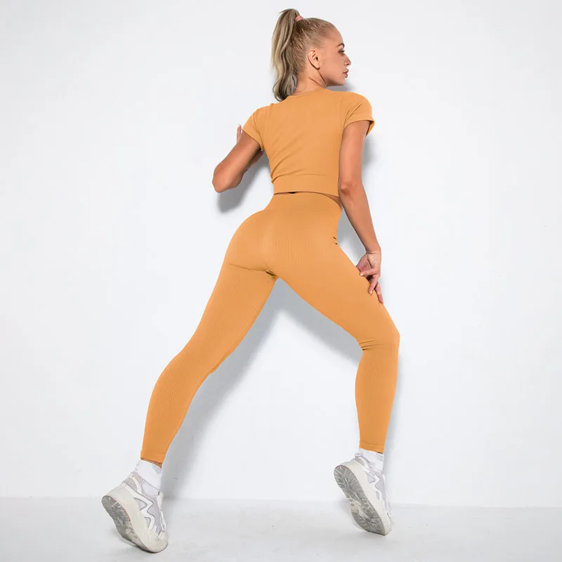 2/4/6PCS Seamless Women Yoga Set Workout Sportswear Fitness Bra Sport Pants Gym Clothing High Waist Leggings Shorts Sports Suits