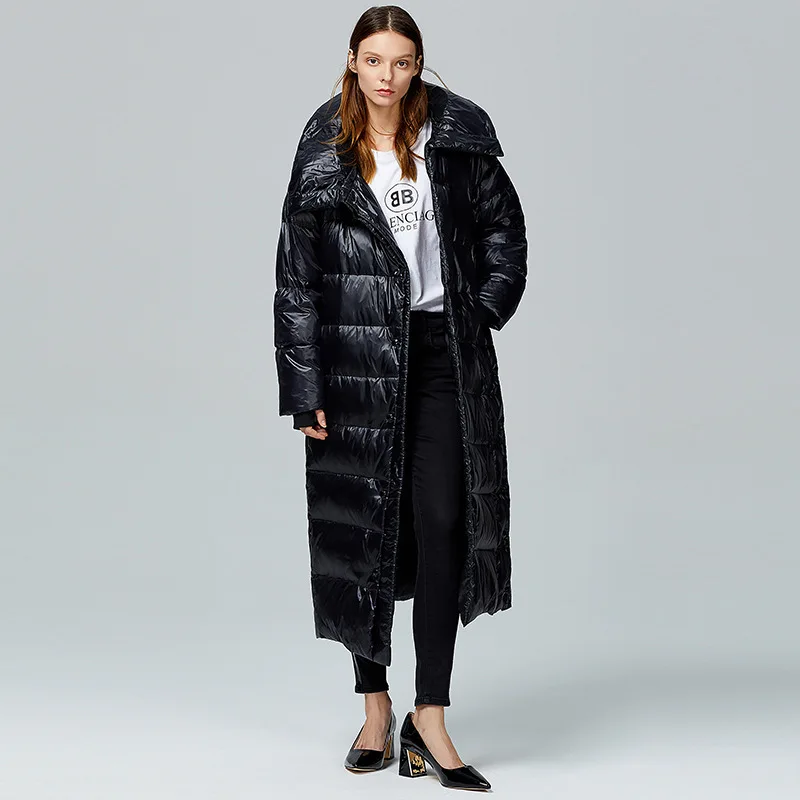 

Warm winter down jacket fashion in Europe and the wind xian shu long sleeve white duck down jacket