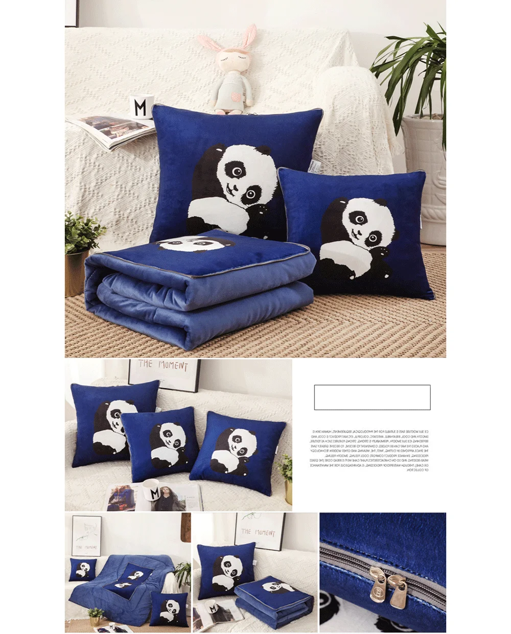 Animal Plush Washable 3D Multi-function Pillow Quilt Four Seasons Universal Big Code Skin Affinity Comfortable Sofa Pillow