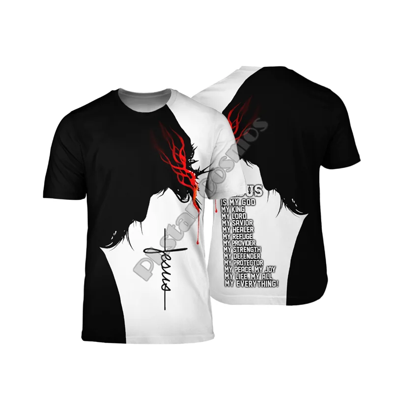 

PLstar Cosmos Jesus 3D Printed t-shirt Harajuku Streetwear T shirts Funny Men For Women Short Sleeve 05