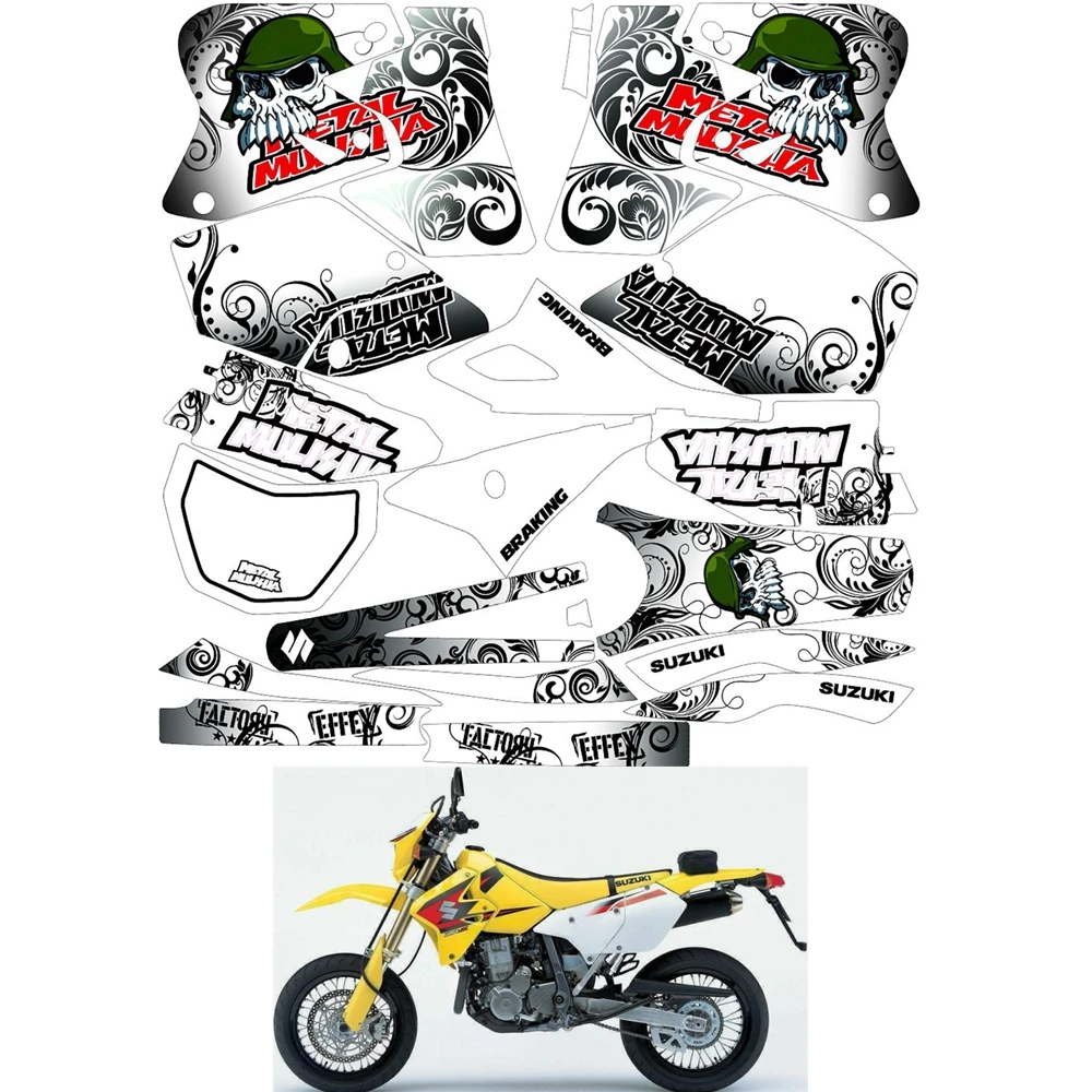 

For SUZUKI DRZ40SM Graphics Decals Stickers Custom Number Name 3M Full Motorcycle Backgrounds Stickers Accessories
