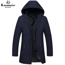 Тренч, Мужское пальто средней длины, осень, стиль, корейский стиль, тренд, приталенное, красивое пальто, Мужское пальто, тонкий тип, для весны