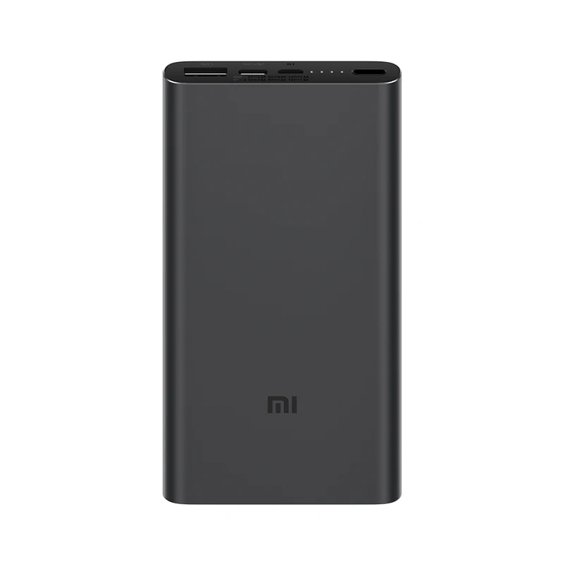 Xiao mi power Bank 3 10000 мАч PLM12ZM usb type C QC3.0 Быстрая зарядка mi power bank 10000 портативное зарядное устройство Poverbank - Цвет: Черный