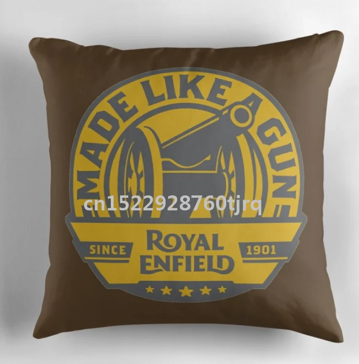 Triumph с мотоциклом royal enfield в стиле ретро с принтом логотипа подушка чехол хлопок подушки Чехол размером 45*45 см 55X55 см(две стороны - Цвет: photo color