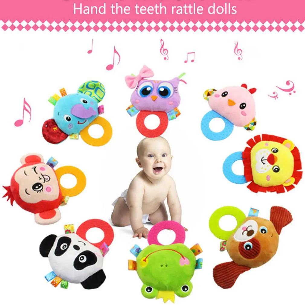 Погремушки для новорожденных, ручной прорезыватель, погремушка, детские мягкие куклы, детские игрушки для новорожденных, животные, ручные колокольчики, игрушки для младенцев