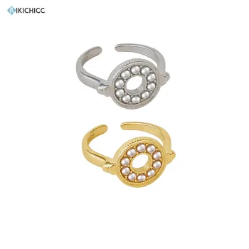 

Kikichicc 925 Sterling Silver Round Pearl Adjustable Rings Jewelry 2020 Fahion Women Fine Jewels For Rock Punk Party Birthday