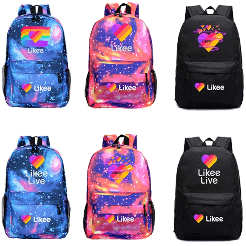 

Likee Backpack for Student Backpack LIKEE Video App Travel Fashion Russian Style Laptop Backpack School Bags for Teenage Girls
