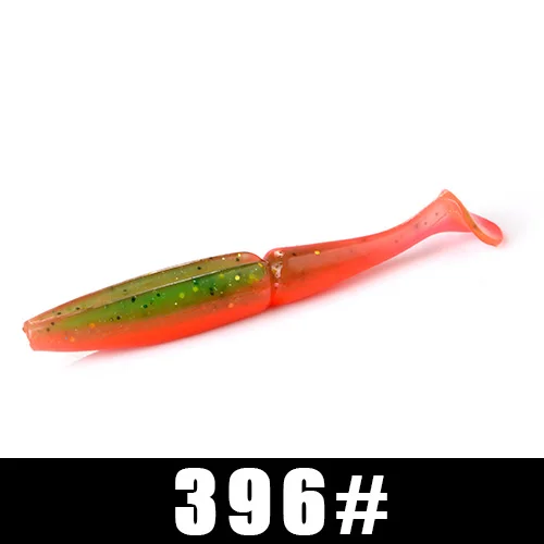 FISH KING 6-10 шт./лот 7 г 11 г мягкий червяк приманка для рыбалки 90 мм 105 мм басовые воблеры Shad силиконовая наживка для рыбалки - Цвет: 396