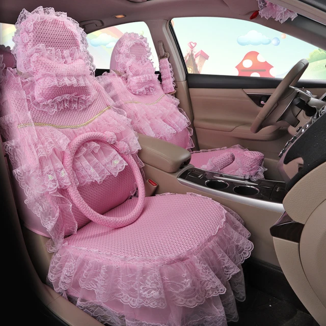 Universal Nette Rosa Auto Sitzbezüge Sets Für Frauen Mädchen Volle Set  Innen Kawaii Dekoration Protector Zubehör Für BMW Audi - AliExpress