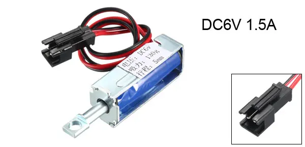 DC6V 1.5A 5mm Uxcell DC4.5/5/6/12/24 V электромагнитный замок тянуть Тип для монетоприемник электрическая замок прост в установке - Color: DC6V 1.5A 5mm