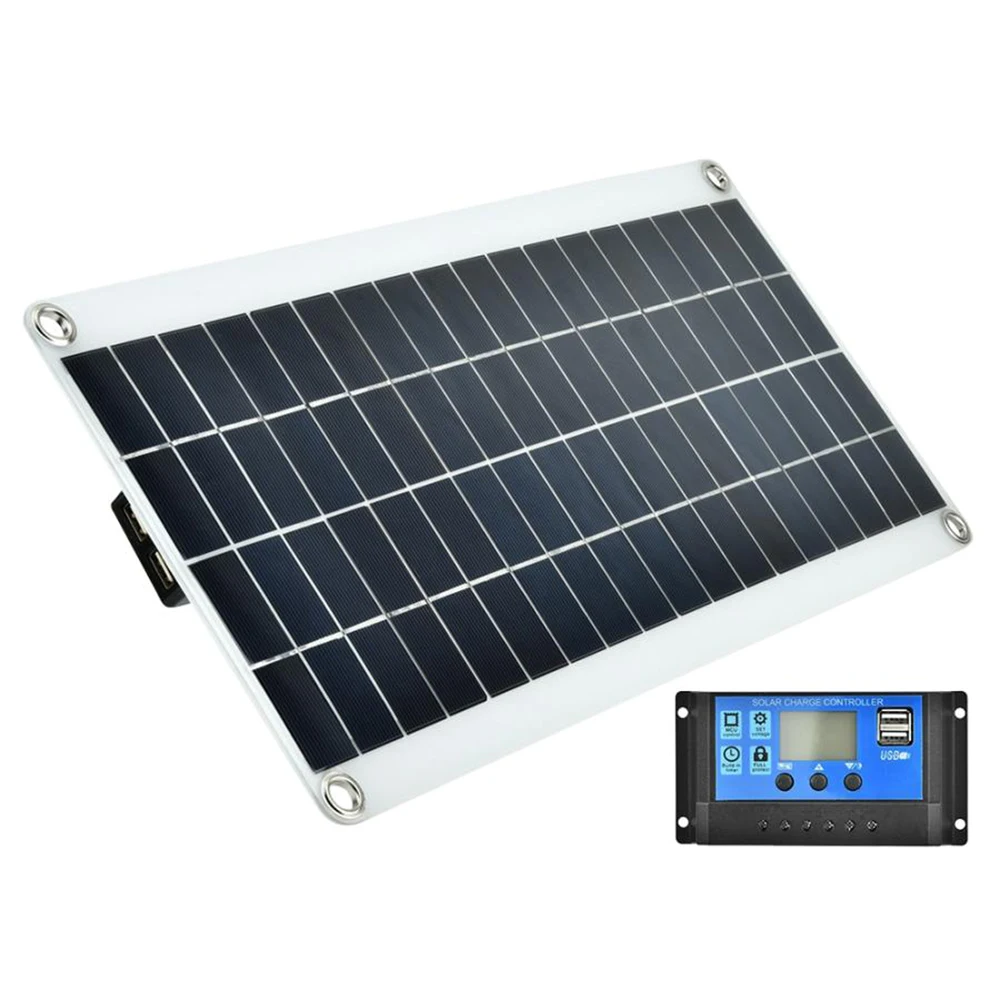 20/25W 5V Панели солнечные 5V двойной USB кабель для зарядки с 10A Dual USB Панели солнечные регулятор и т. д. для автомобиля яхта RV огни заряда