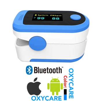 

Finger Pulse Oximeter Blood Oxygen Saturation meter Fingertip Pulsoximeter SPO2 Monitor Bluetooth 4.0 dual color displayOximeter