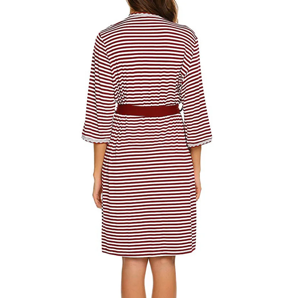 TELOTUNY, женское платье для беременных, рукав 3/4, Nusring, грудное вскармливание, Полосатое платье, ночная рубашка для беременных, свободное платье, одежда для сна ZO31