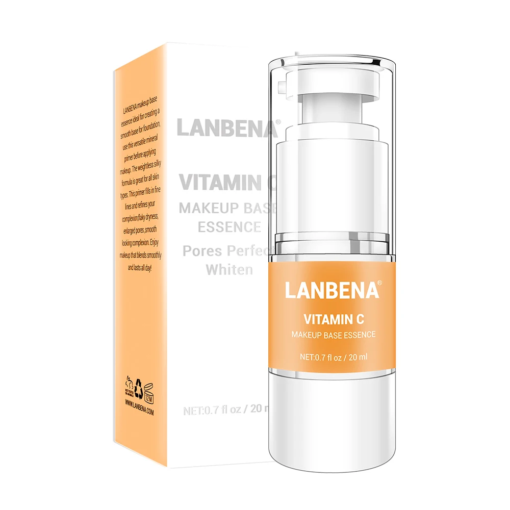 Vitamin C LANBENA основа под макияж эссенция для ЛИЦА ПРАЙМЕР профессиональная Тональная основа для лица Уход за кожей с сывороткой сужение пор улучшает цвет лица осветляет - Цвет: Vitamin C