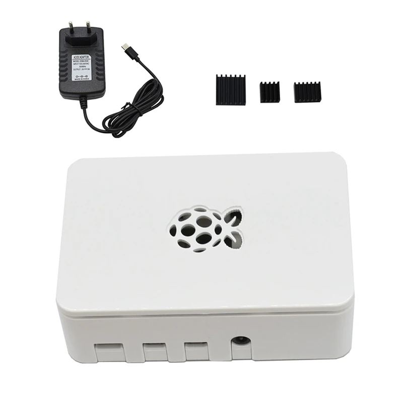 Для Raspberry Pi ABS чехол Корпус коробка V4 с радиатором+ 5 V/3a Питание для Raspberry Pi 4B - Цвет: EU
