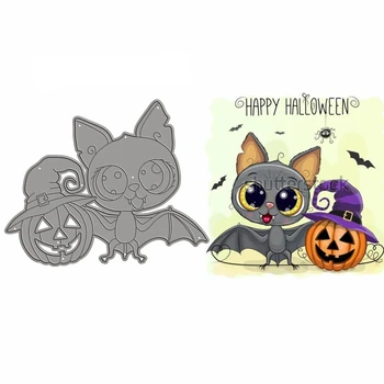 

2019 New DIY Metal Cutting Dies and Scrapbooking For Paper Making Bat Witch Hat Decoration Embossing No Stamps Frame Card Craft