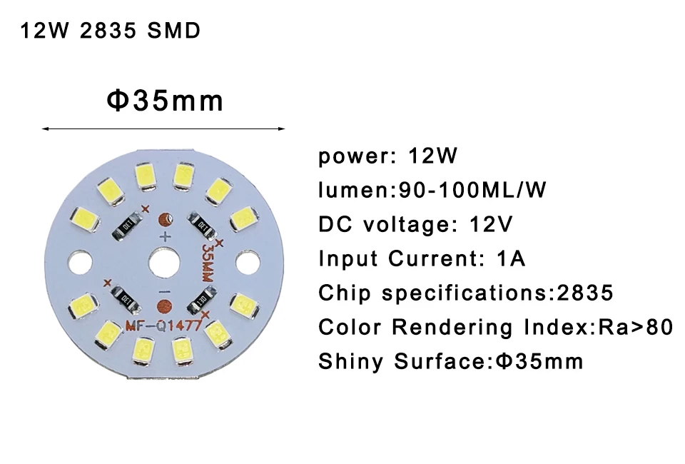 5PCS a Lot DC12V LED 2835 SMD Chip LED Bulb Lamp 3W 6W 9W 12W 15W 18W Brightness Light Board For led bulb led downlight