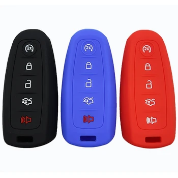 

Smart Silicone Car Key Cover Case For Ford Explorer Edge Escape Taurus Flex 2011 2012 2013 2014 2015 5 Buttons Remote Key Shell