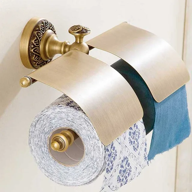 Bad zubehёr Antike Messing Sammlung, Handtuch Ring, Papier Halter, Wc Pinsel, Mantel Haken, bad Rack, Seifenschale, Wasserhahn - Цвет: Фиолетовый