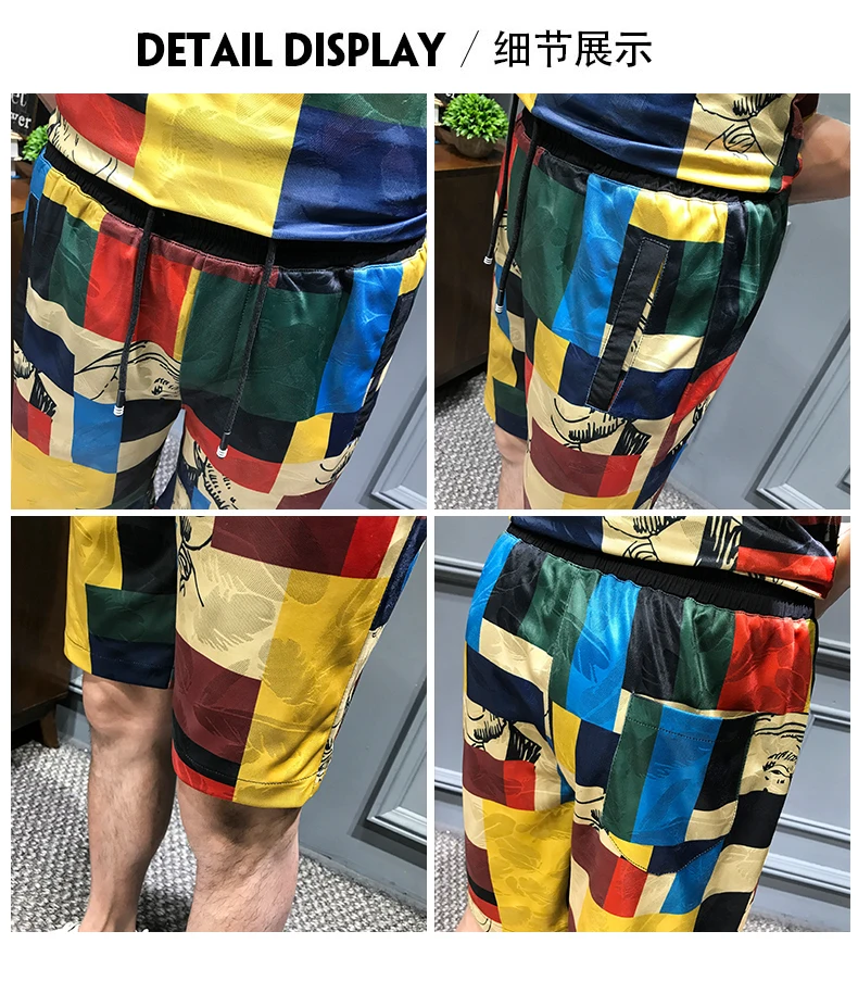 Уличная клетчатая одежда; Korte Hombre; Korte Masculino Nieuwe Mode; шорты; повседневные облегающие шорты с петухом; Zomer Kleding 5XL-M