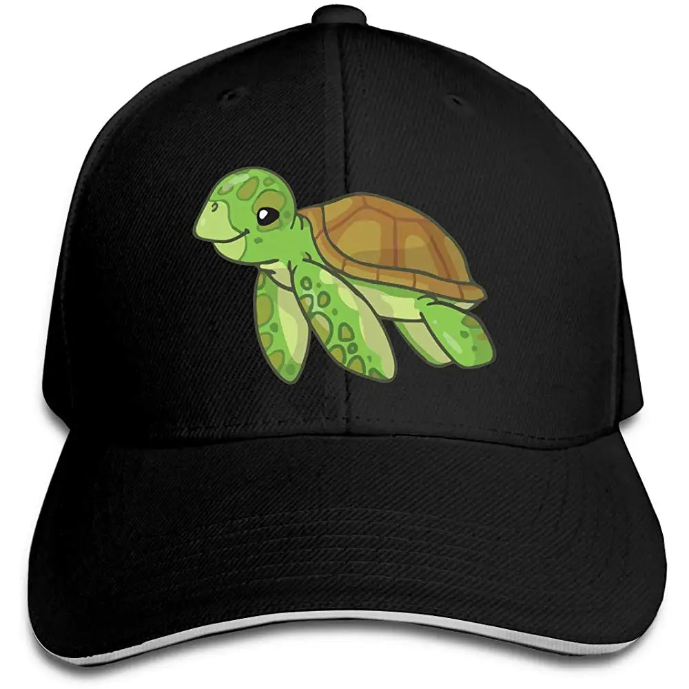 Мужская Женская бейсболка с зеленой морской черепахой
