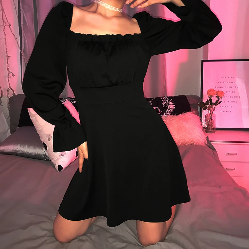 Sweetown/черное винтажное платье с перекрестной повязкой, осеннее ...