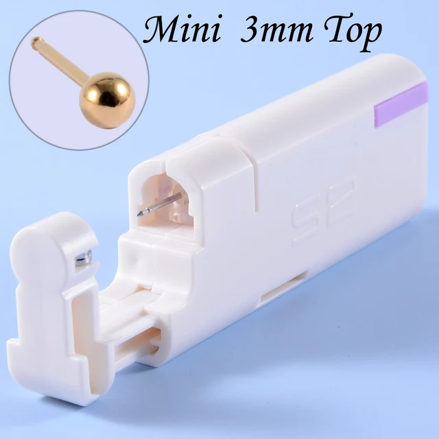 2PCS Ear Nail Gun Disposable Aseptic Household Ear Piercing Gun Portable Ear Piercing Gun Group Sterilized Ear Piercing Unit Pair Gold Ball