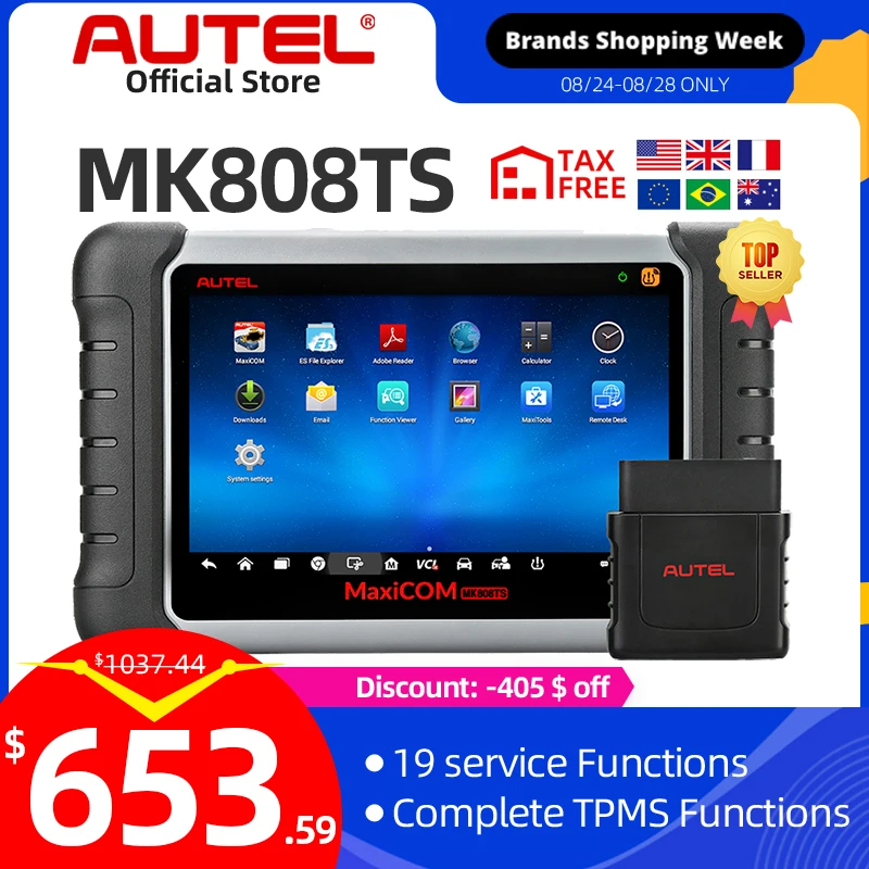 Autel MaxiCheck MK808TS OBD2 TPMS диагностический инструмент сканер автомобильный OBDII
