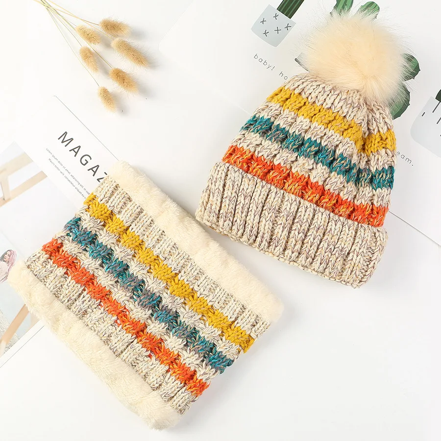 Gorros de punto многоцветный de invierno de marca para mujer gorros gruesos y calientes gorros de gorro de punto para mujer