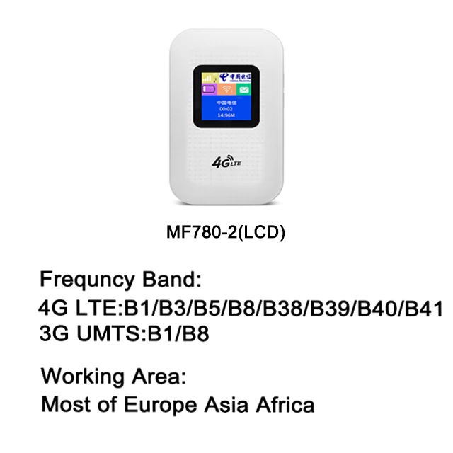 TianJie 4G LTE Wifi роутер Мобильная точка доступа Mifi 150 Мбит/с модем беспроводной 3g 4G Wi-Fi роутер с sim-слотом автомобильный широкополосный - Цвет: MF780-2(LCD)