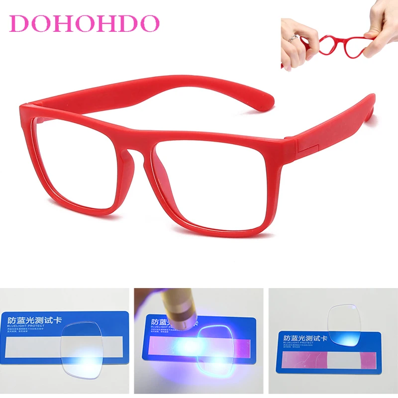 Очки DOHOHDO TR90 с защитой от сисветильник Детские гибкие квадратные очки для