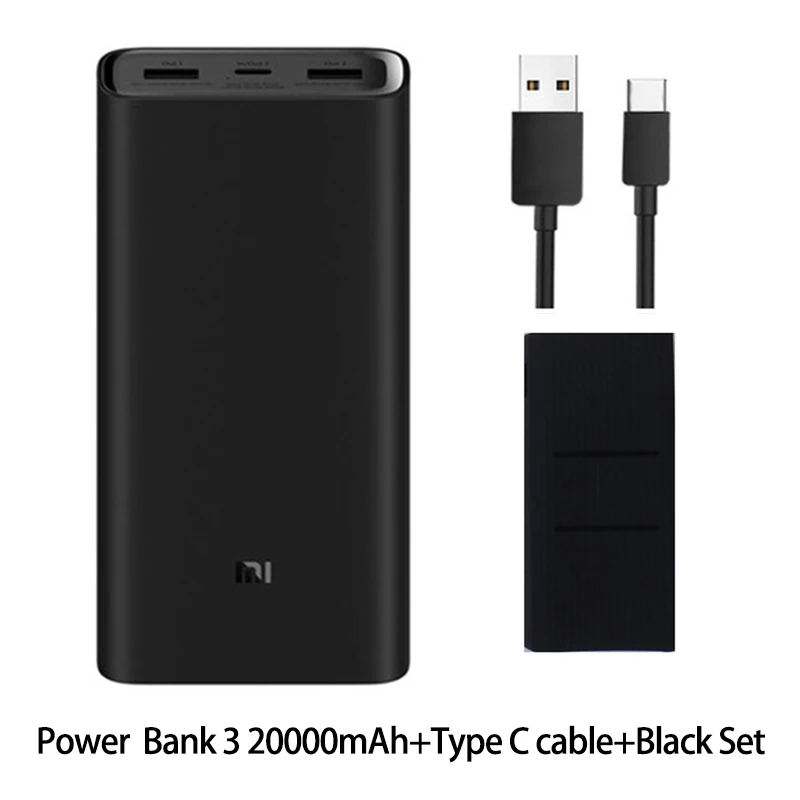 Type C case Xiaomi mi power Bank 20000 мАч 3 USB-C 45 Вт три порты вывода PD быстрое зарядное устройство power bank Xiao mi 2C внешний аккумулятор - Цвет: Type C case
