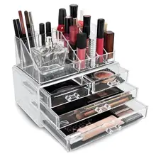 

Acrylic 3/4 Drawer Makeup Organizer Brush Cosmetic Storage Box Lipstick Holder Transparent Jewelry Sundries Table Container