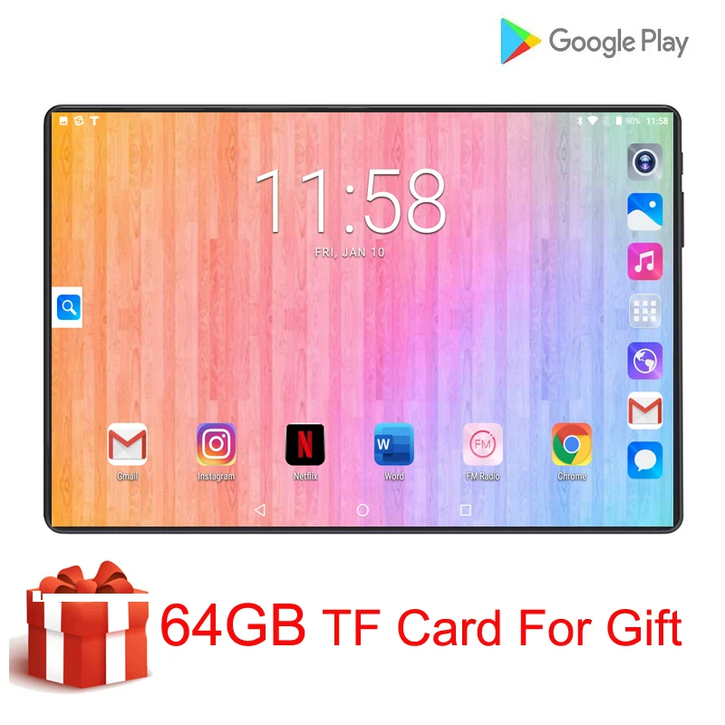 

2020 New Original 10 inch Tablet Pc Android 8.0 Octa Core 4G Phone Call Google Market GPS WiFi FM 6G+128G Tablets 10.1 tablet